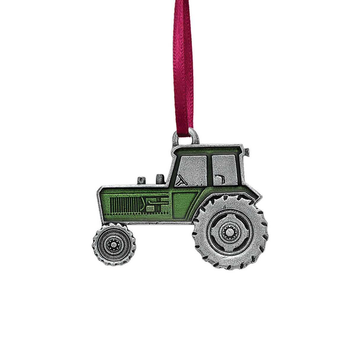 Green Tractor Pewter Ornament
