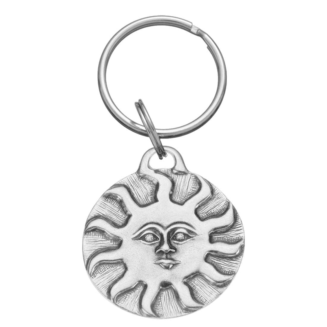 Sun & Full Moon Pewter Keyring
