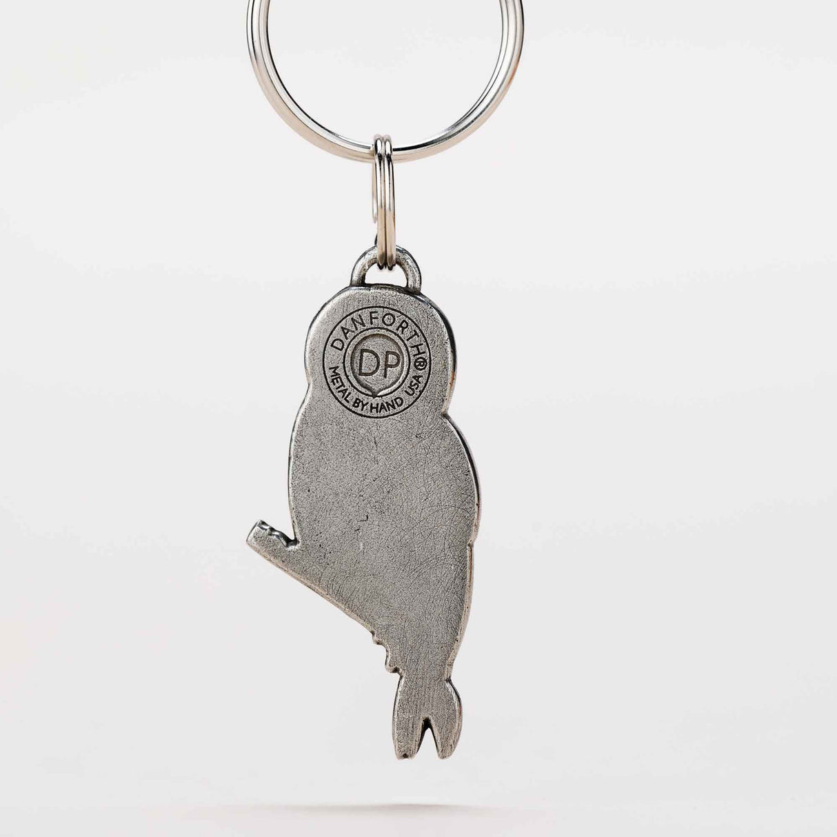 back of the barred owl keyring, all pewter