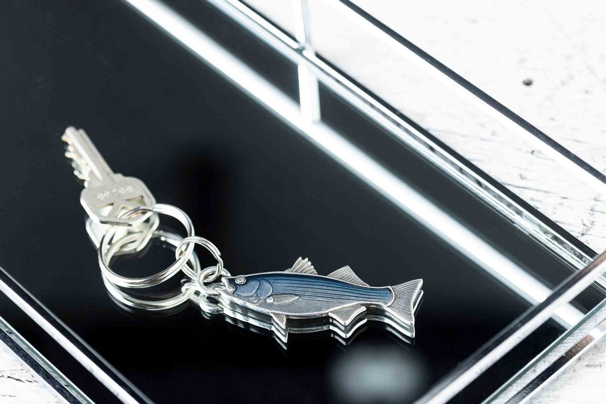 Striped Bass Pewter Keyring