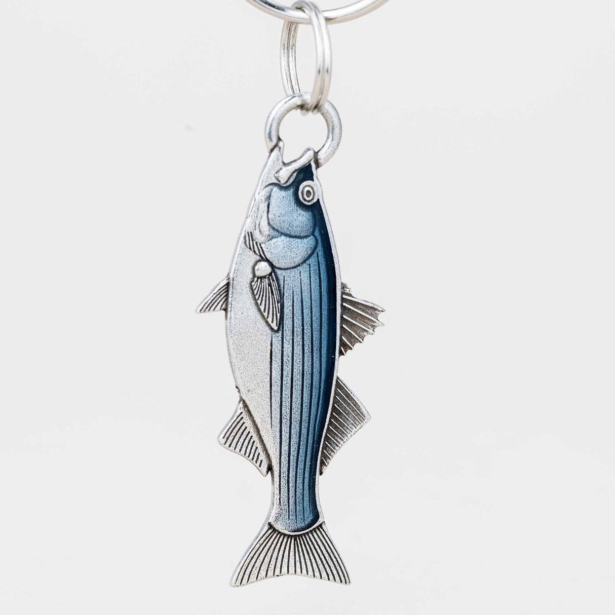 Striped Bass Pewter Keyring