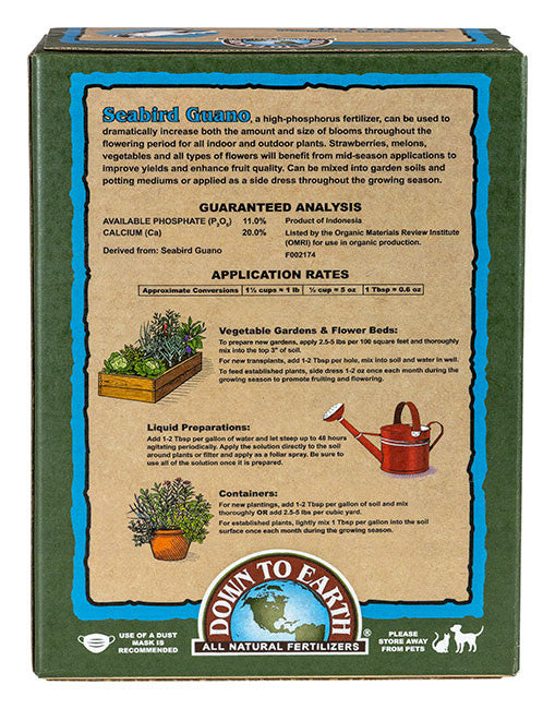 Seabird Guano 0-11-0 Fertilizer 5lb