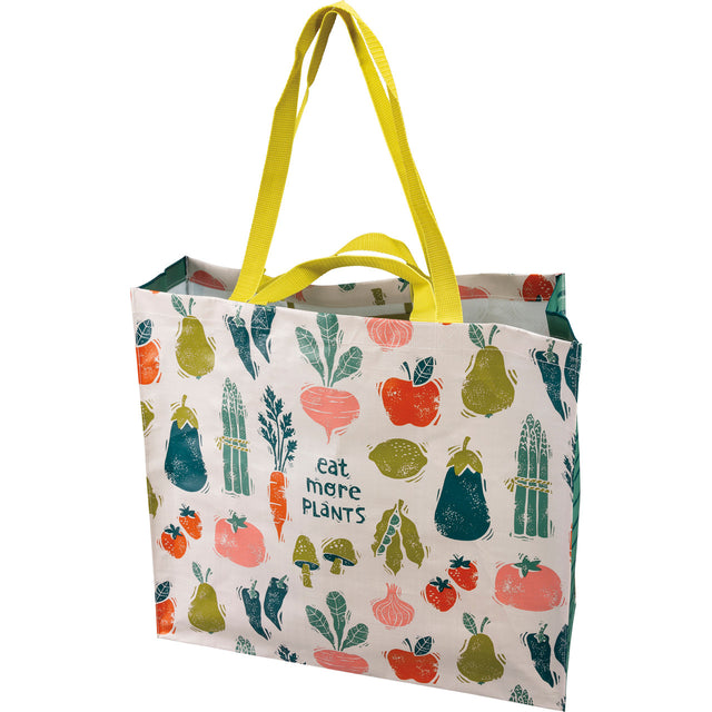 Reusable tote/grocery bag with vegetables design.
