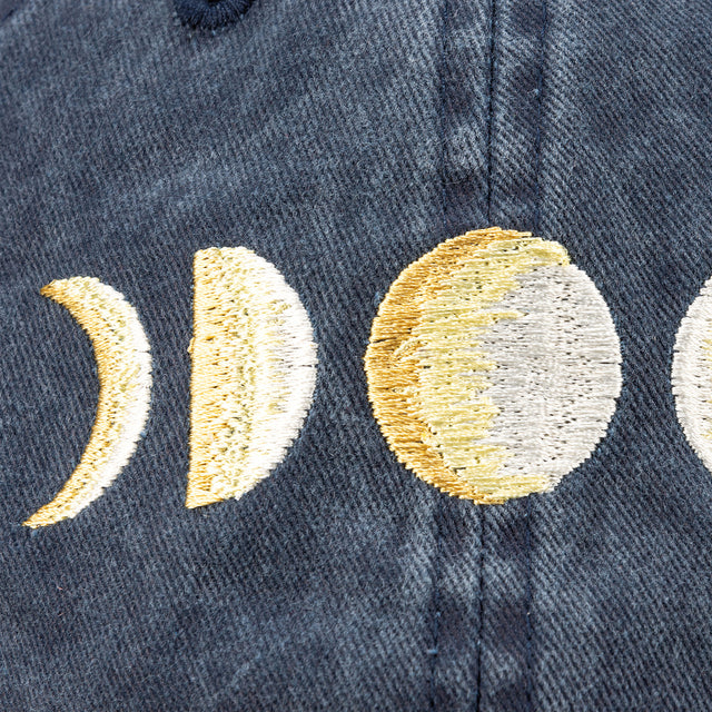moon embroidery on baseball cap