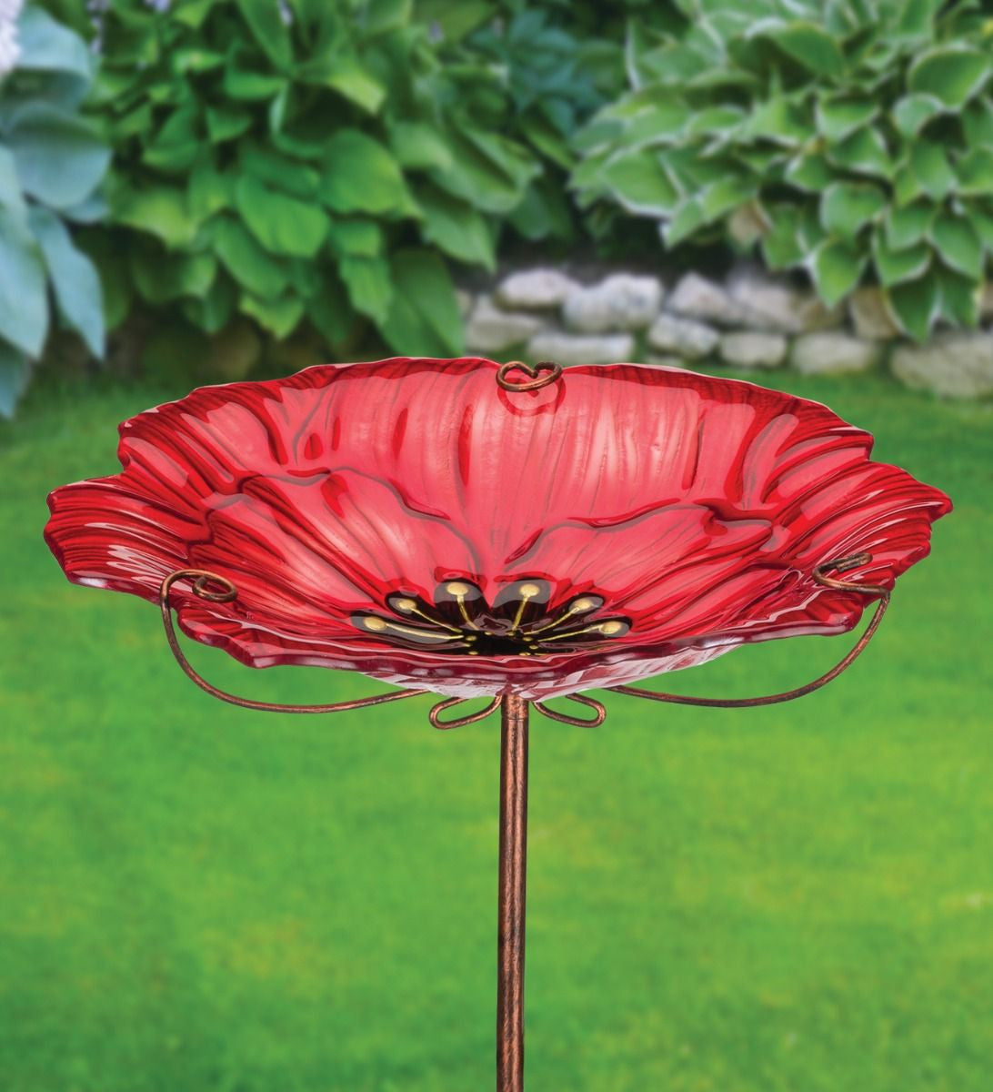 Birdbath/Feeder Stake - Poppy