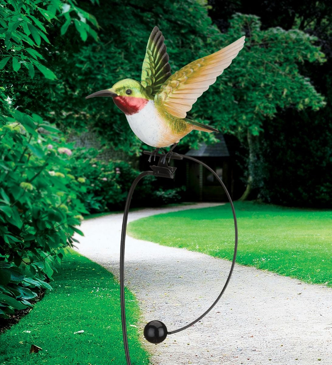 Rocker Hummingbird Garden Stake - Ruby Throated