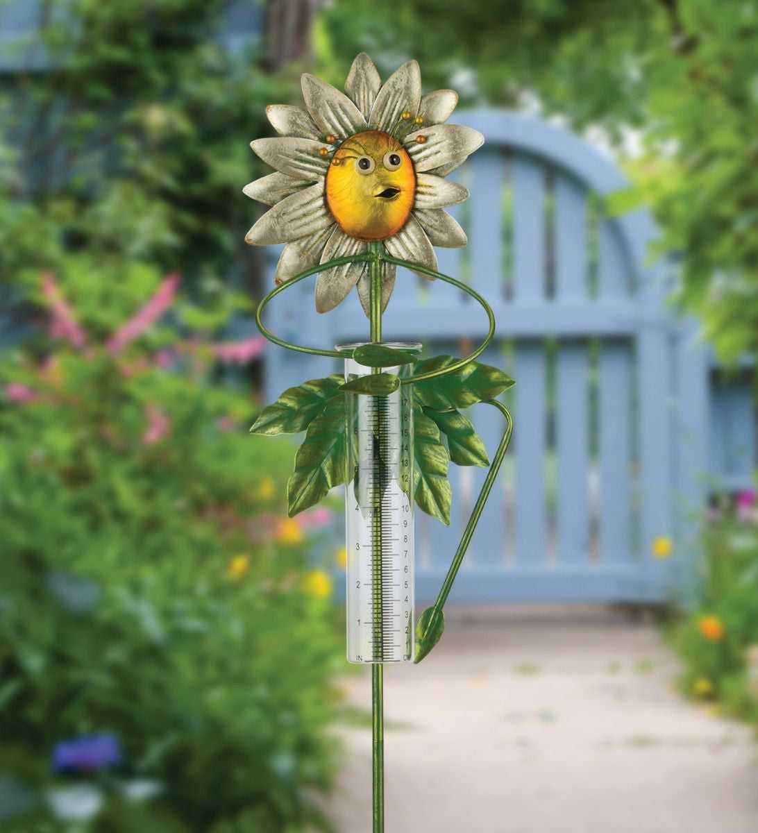 Be Jolly Rain Gauge Stake - Sunflower