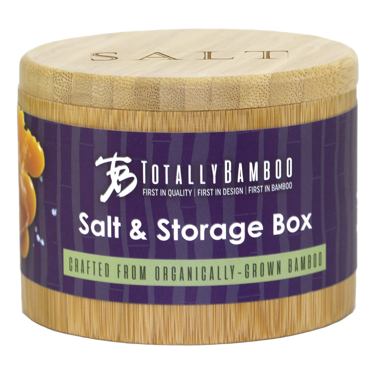Salt Box with "SALT" Engraving | Magnetic Bamboo Seasoning Container