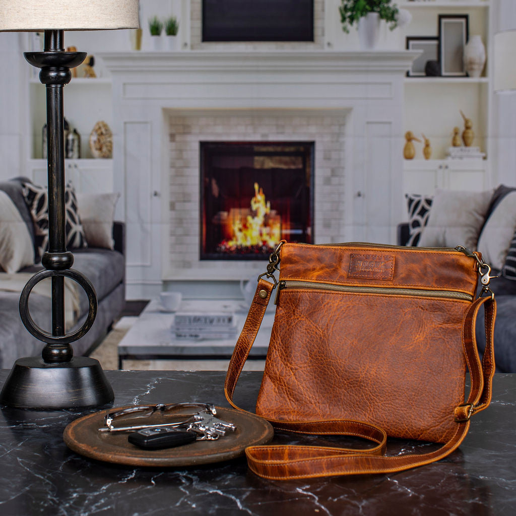 Ellis River Crossbody Bag in Bison Leather