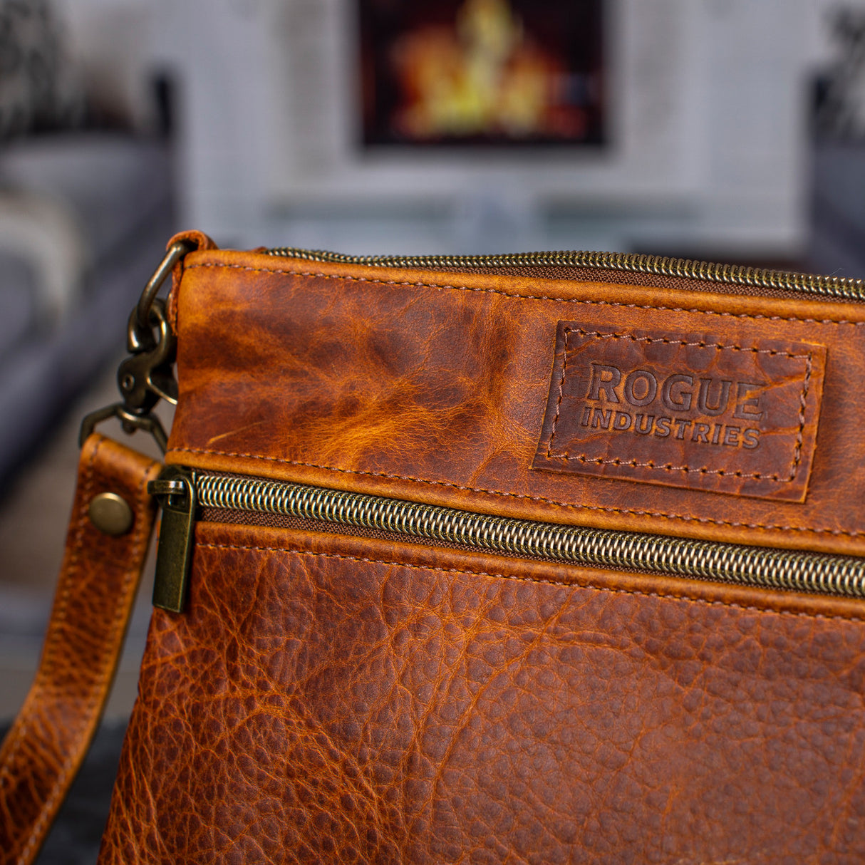 Ellis River Crossbody Bag in Bison Leather