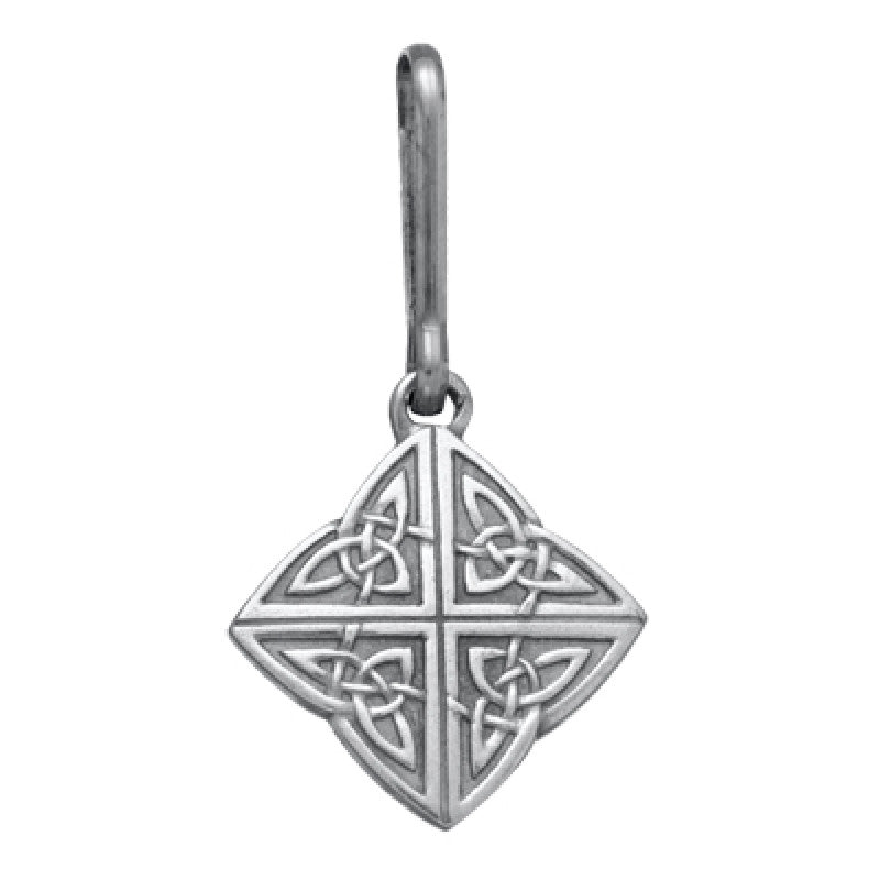 a pewter zipper pull in the shape of a Celtic Trinity Knot