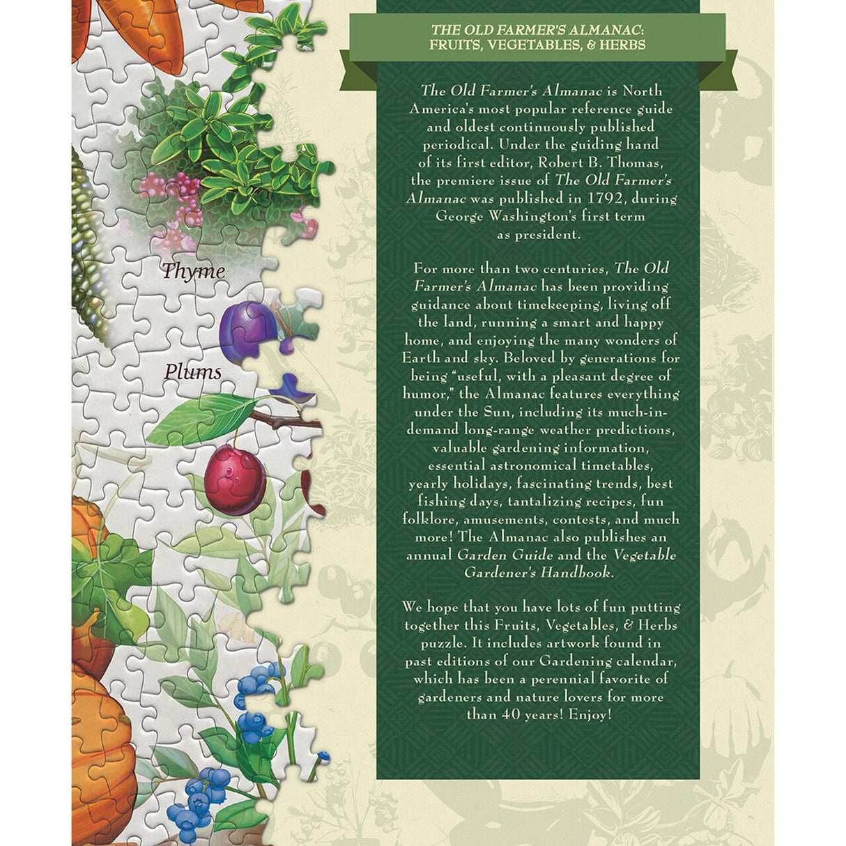 The Old Farmer's Almanac - Fruits Vegetables & Herbs 1000pc Puzzle