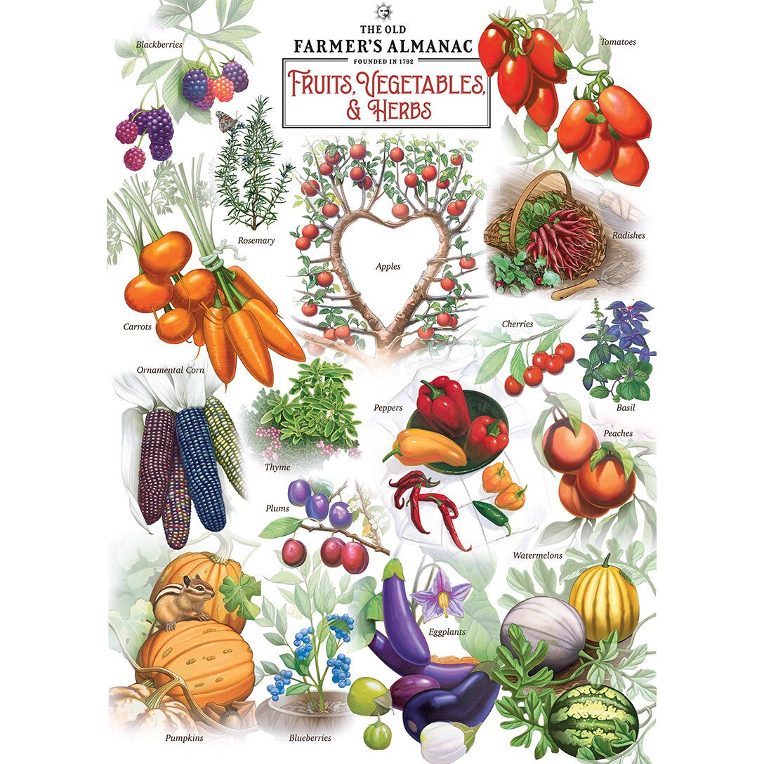 The Old Farmer's Almanac - Fruits Vegetables & Herbs 1000pc Puzzle