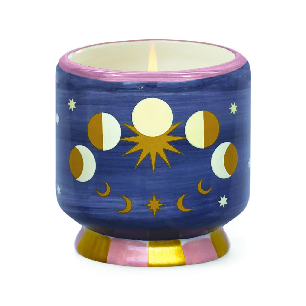 Moon Phases Ceramic Candle - Jasmine & Rose