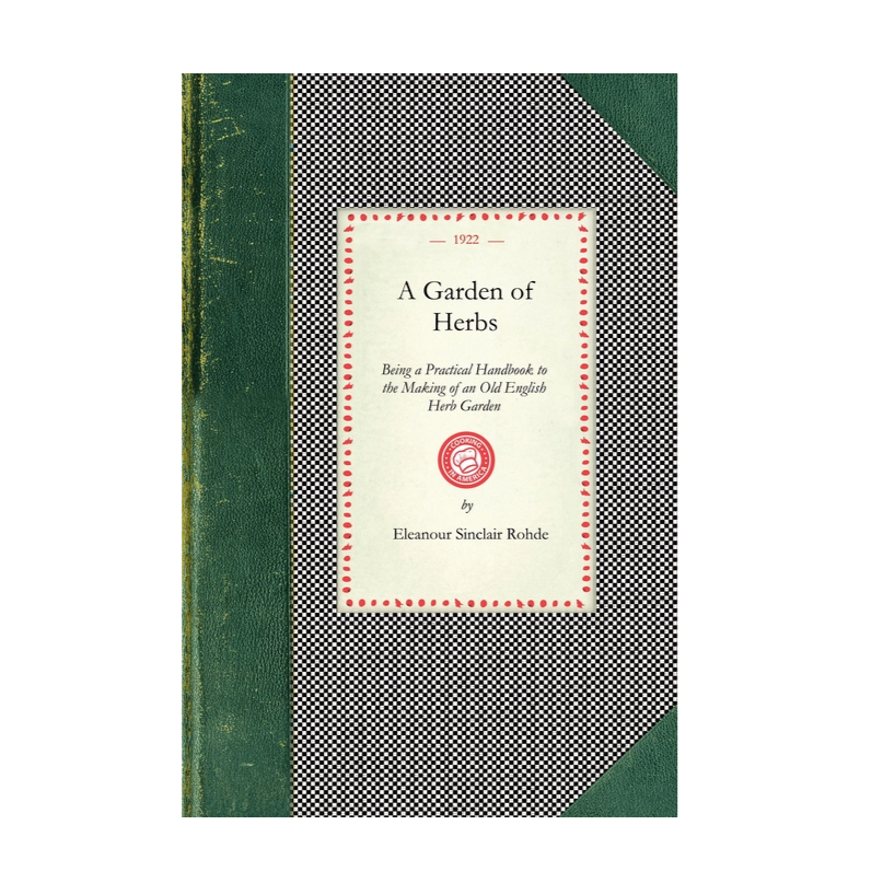 Book cover of 'A Garden of Herbs' with green and checkered design