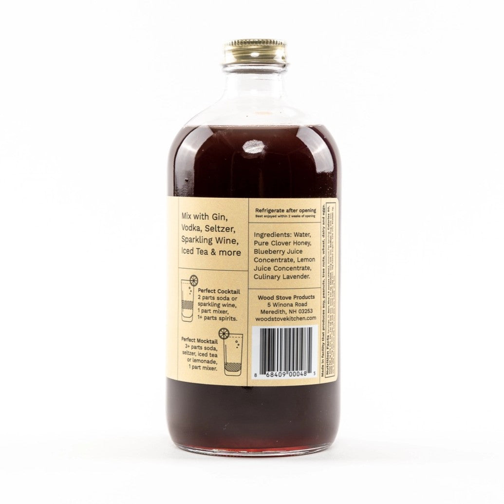 the back of the Blueberry & Lavender bottle showing the mixing instructions and list of ingredients