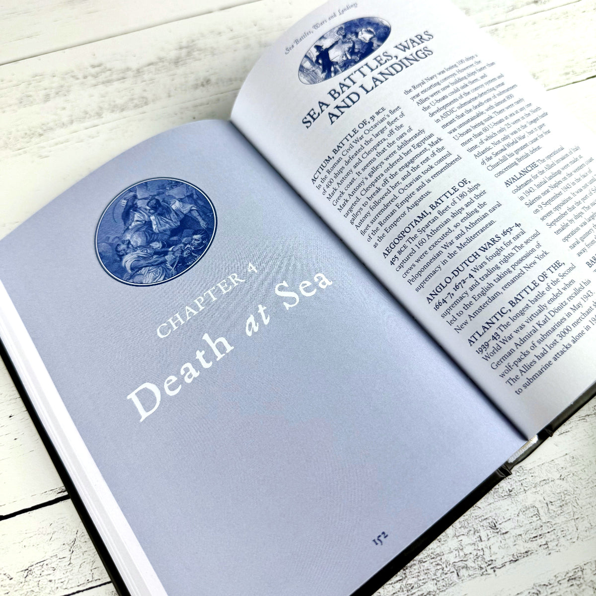 close up of an interior page "Chapter 4: Death at Sea"