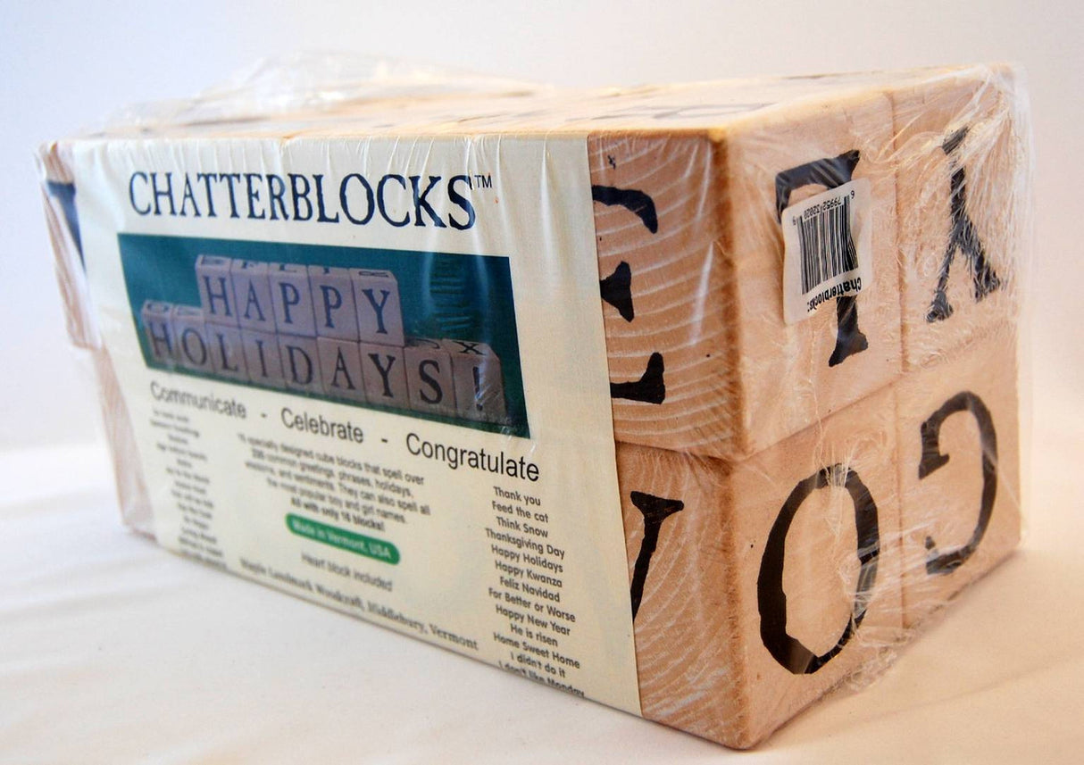 the wrapped package of 16 chatterblocks in retail packaging
