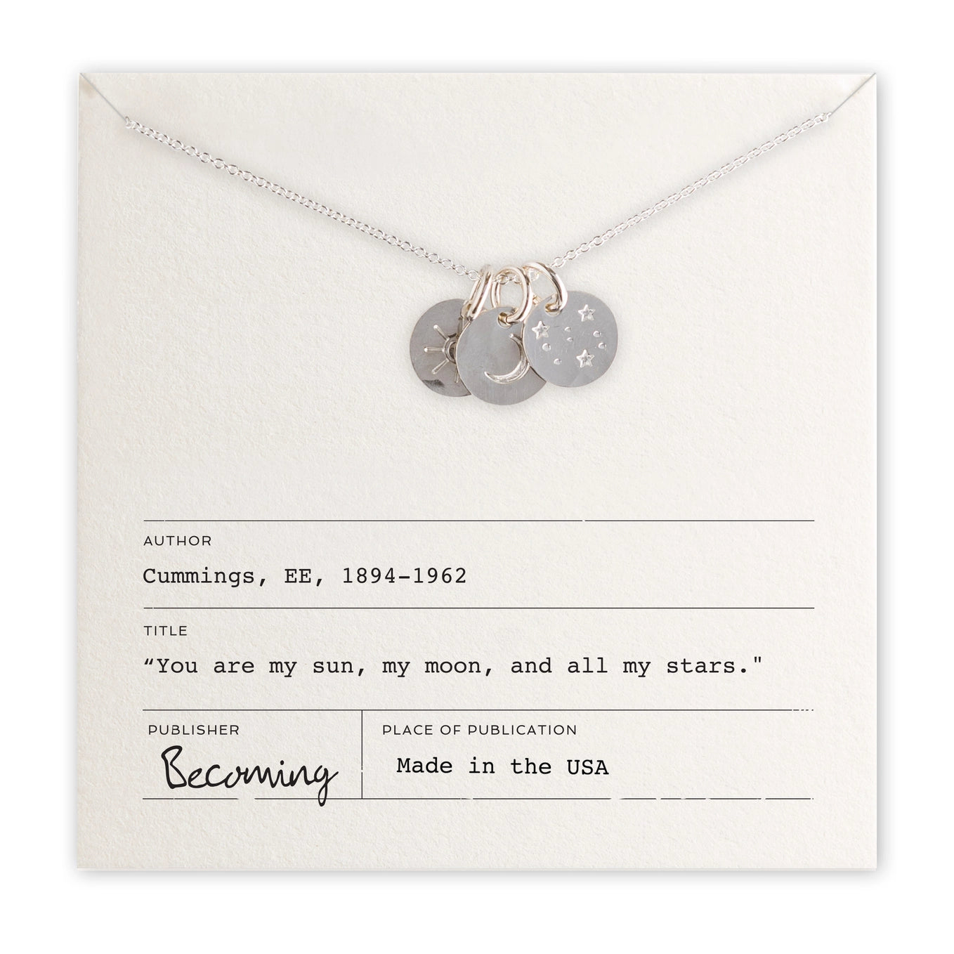 Cummings Sun Moon & Stars Necklace - Silver or Gold