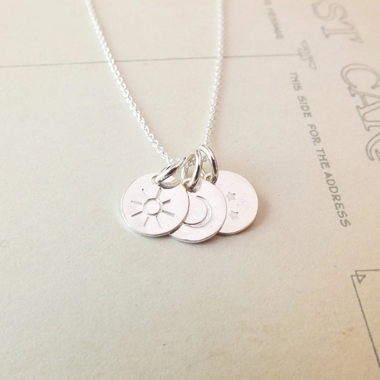 Cummings Sun Moon & Stars Necklace - Silver or Gold