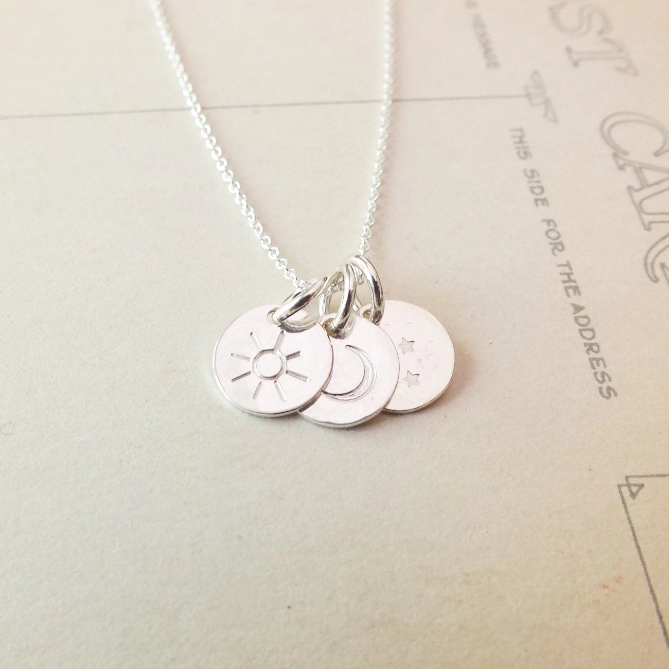 Cummings Sun Moon & Stars Necklace - Silver or Gold