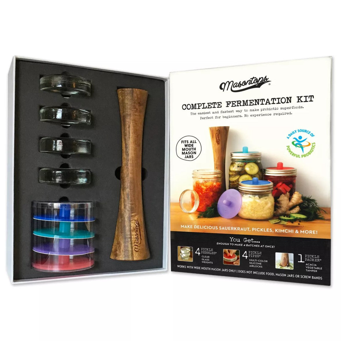 the inner package for the tool kit showing the pickle packer, pickle pebbles, and pickle pipes