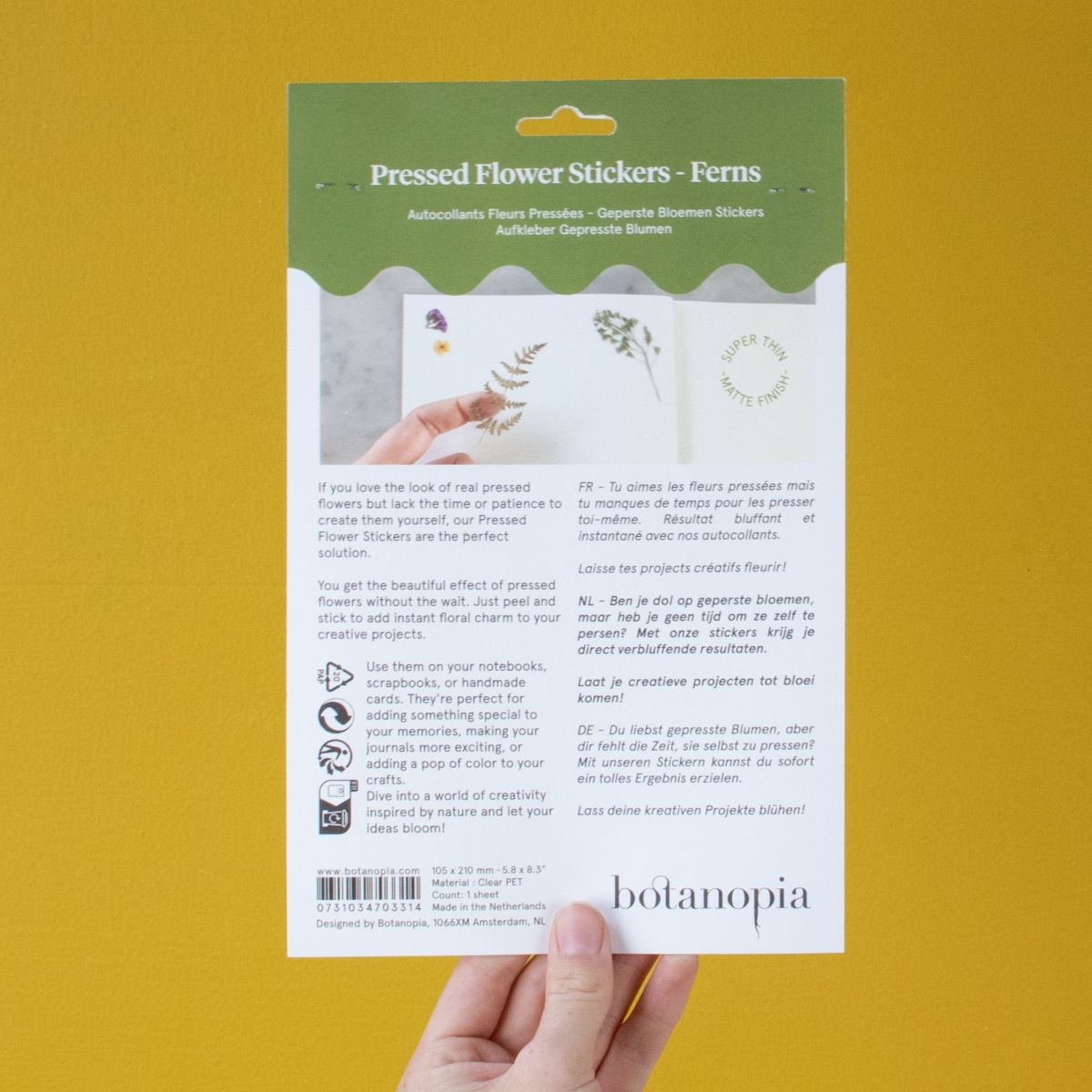 Pressed Flowers Sticker Sheet - Ferns