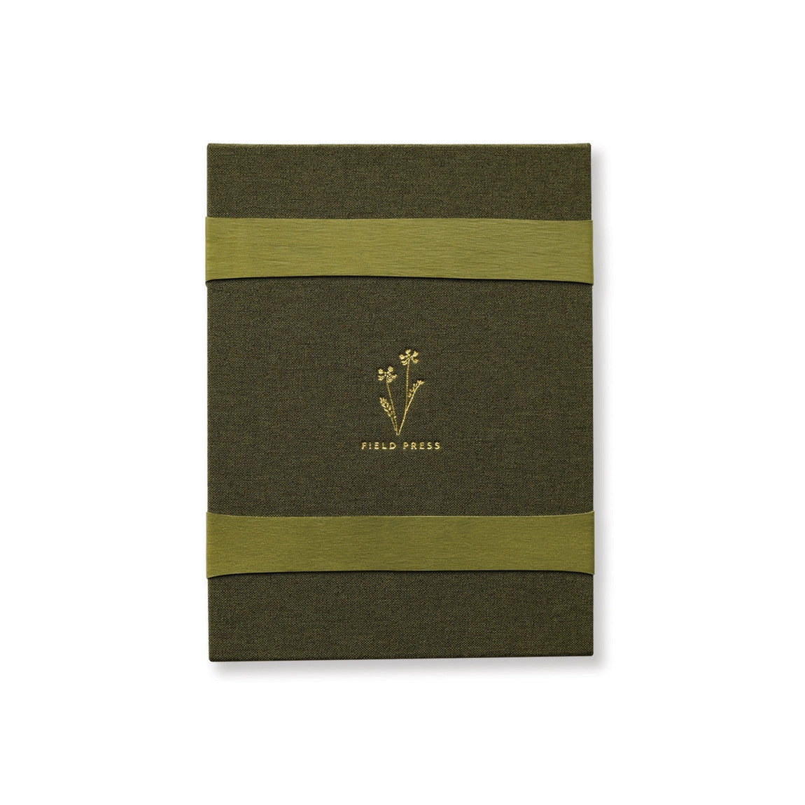 the field press unpackaged showing the linen cover and two heavyweight bands
