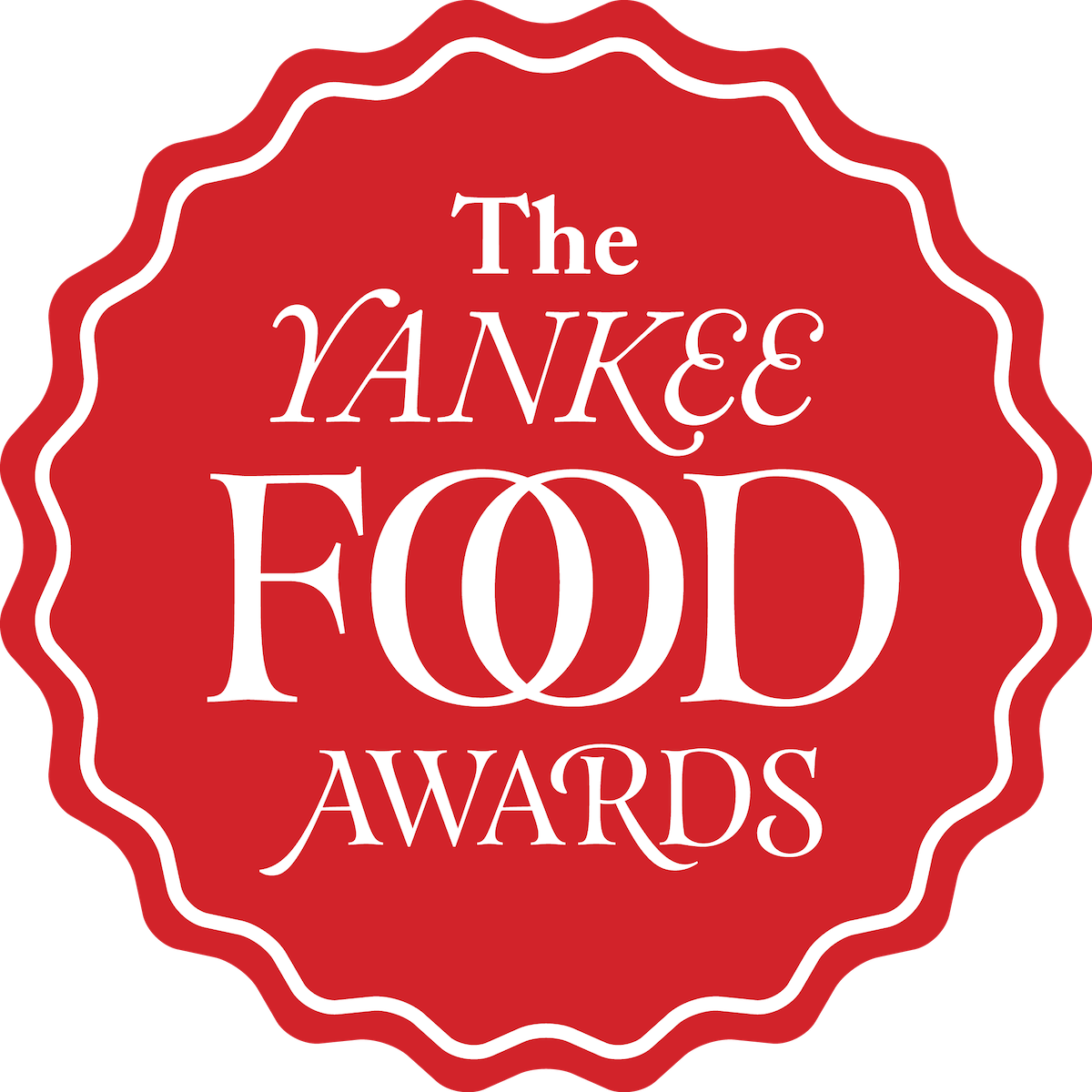 a red medallion style logo with "the Yankee Food Awards" printed inside it