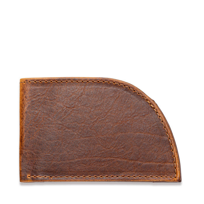 American Bison Leather Front Pocket Wallet (brown)