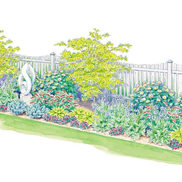 Elegant Perennial Border for Part Shade