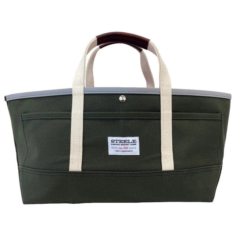 a head on view of the garden tote shown without white shoulder strap