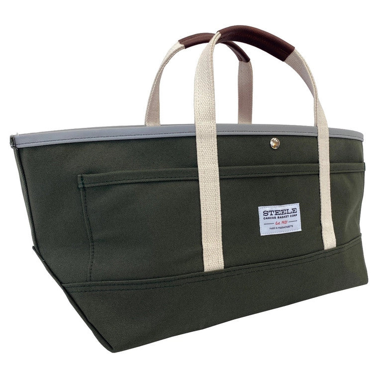 a partial front/side angle view of the garden tote