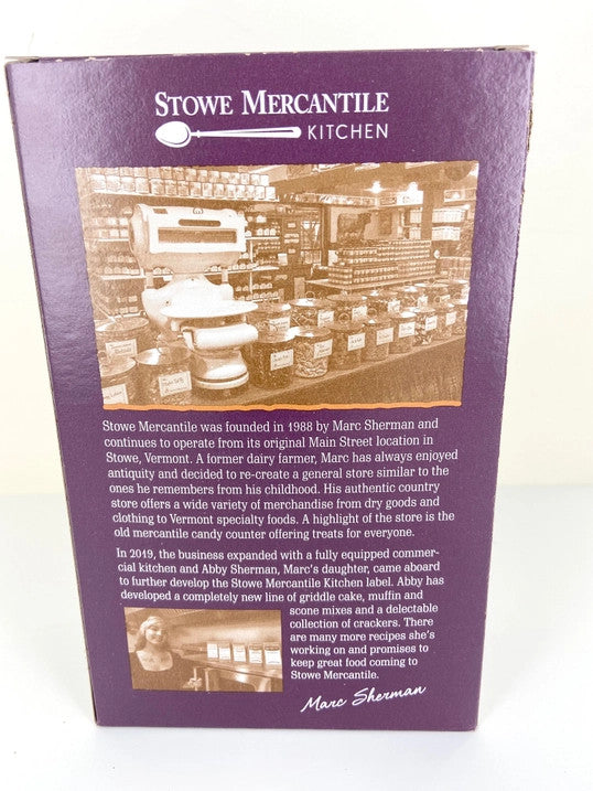 Stowe Mercantile Kitchen Roasted Garlic Crackers back of box