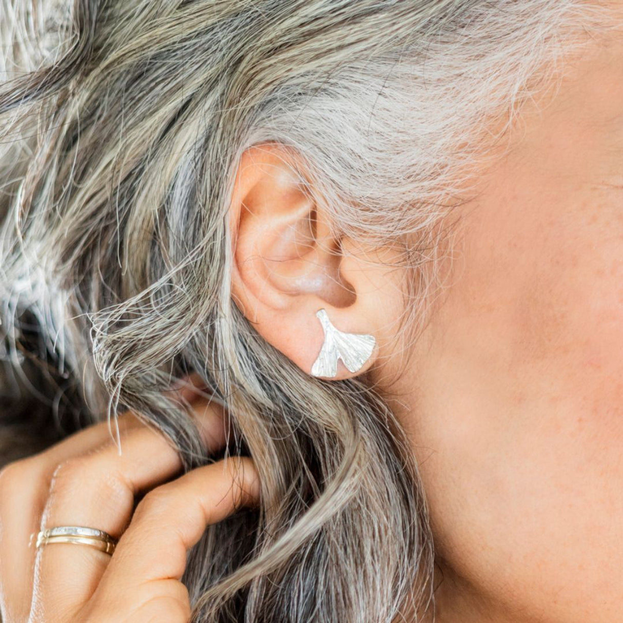 Ginkgo Stud Earrings