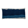 a close up of the uneven striped pattern of a range of indigo hues of the Stripe Indigo Eye Pillow