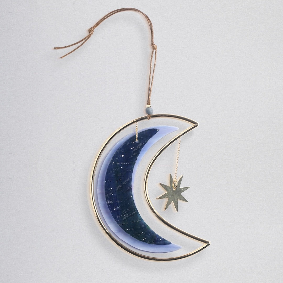 Moon & Star Stained Glass Light Catcher