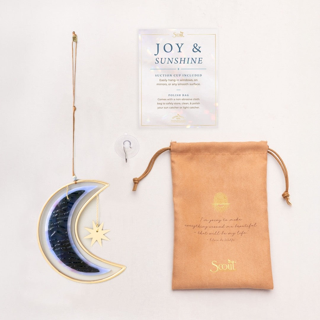 Moon & Star Stained Glass Light Catcher