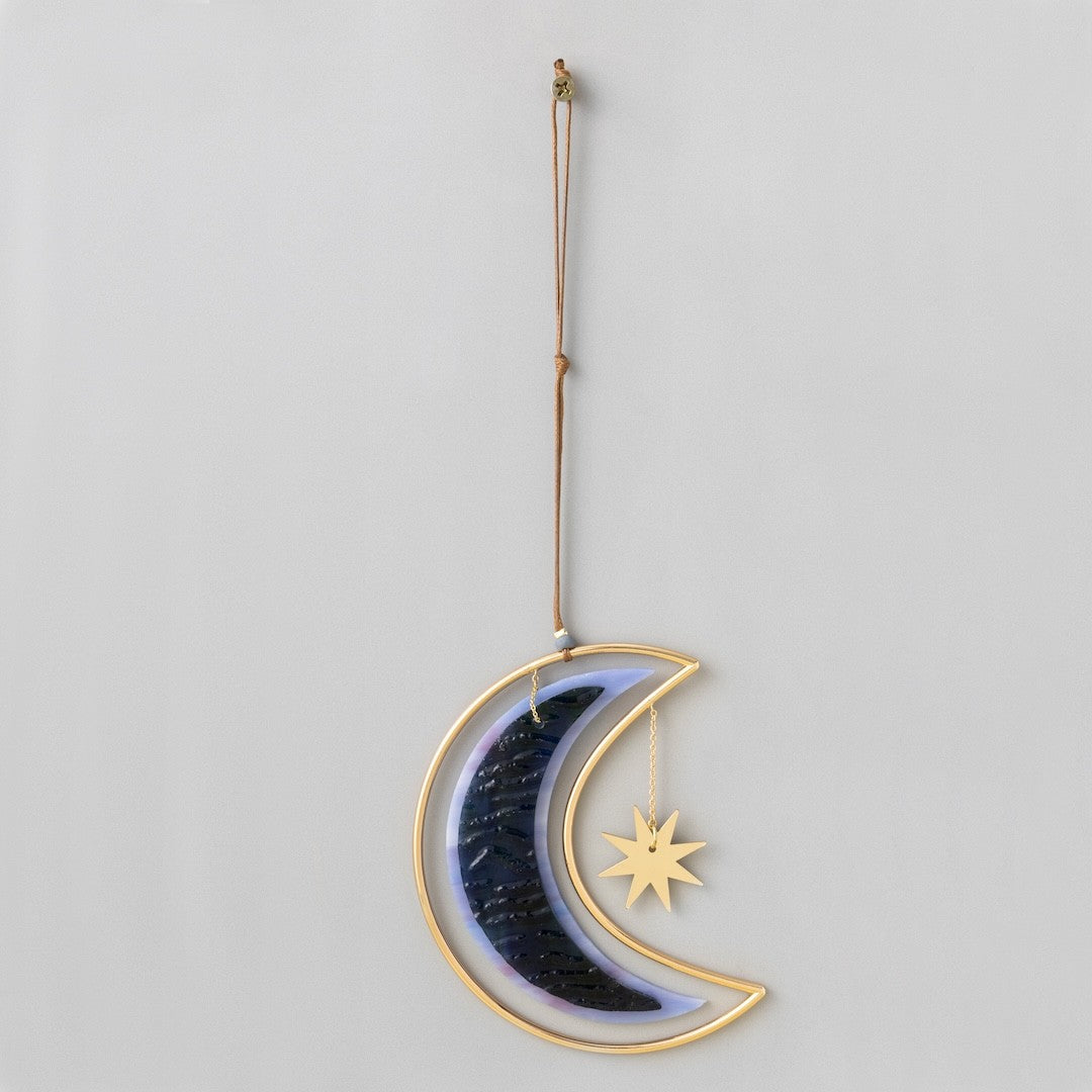 Moon & Star Stained Glass Light Catcher