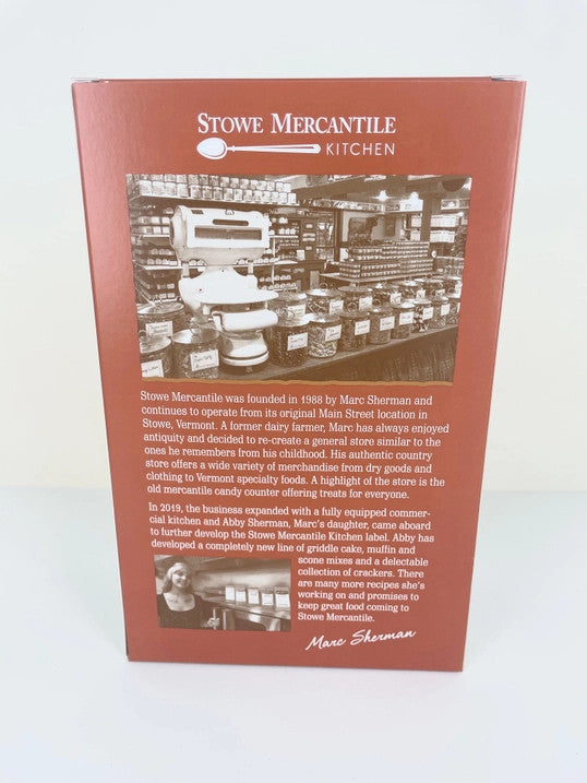 Stowe Mercantile Kitchen Salted Maple Crackers back of box