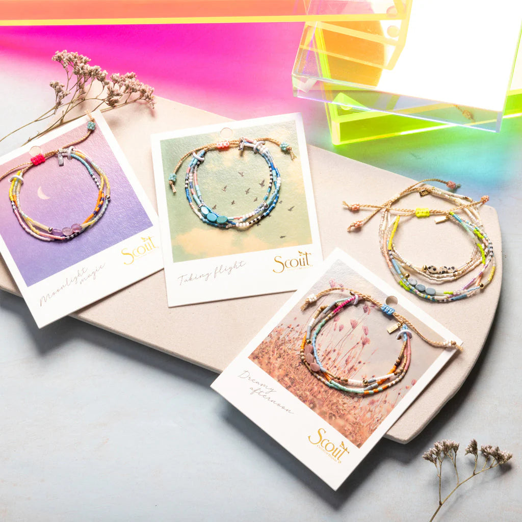 Mixed Media Bracelet - Sky/Turquoise/Silver