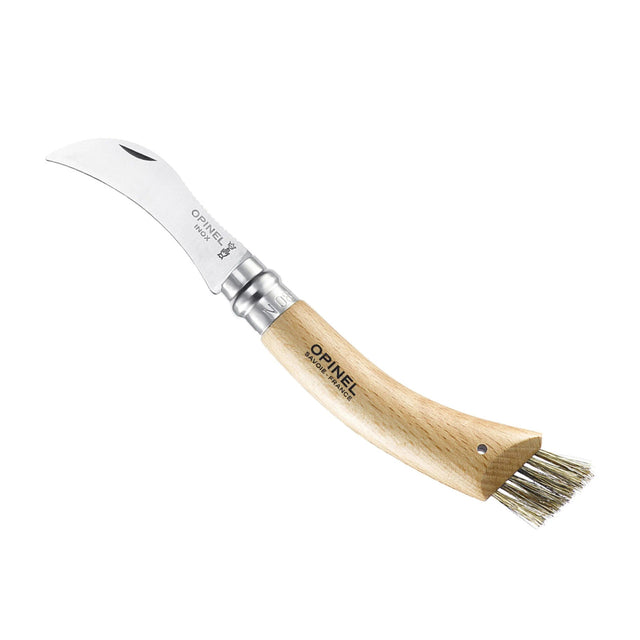 the No. 08 Mushroom Knife with curved blade and boar bristle brush