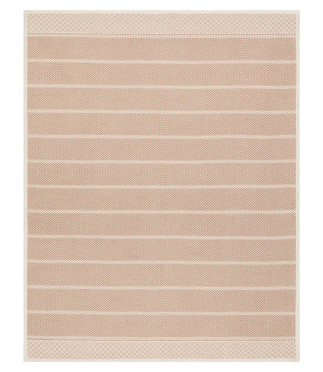 The front of the Old Port Herringbone Tan blanket showing the full size and Ivory and Tan color scheme