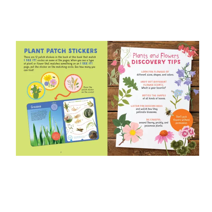 interior page with discovery tips and stickers