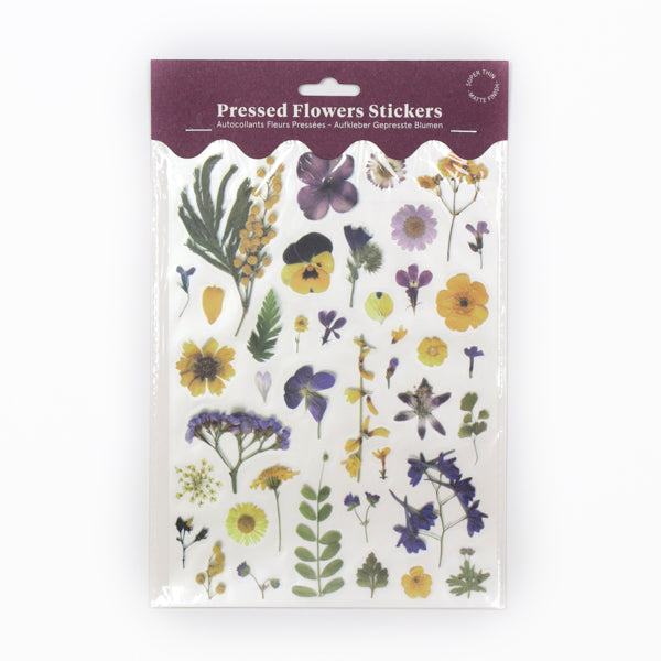 Pressed Flowers Sticker Sheet - Yellows and Purples