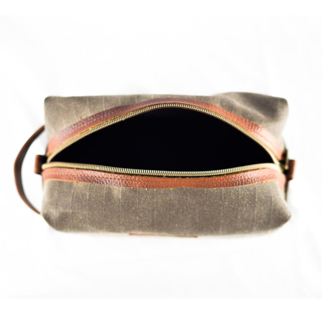 Waxed Canvas Dopp Kit - Brown
