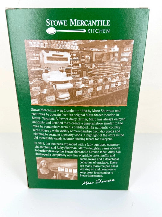 Stowe Mercantile Kitchen Rosemary Crackers back of box