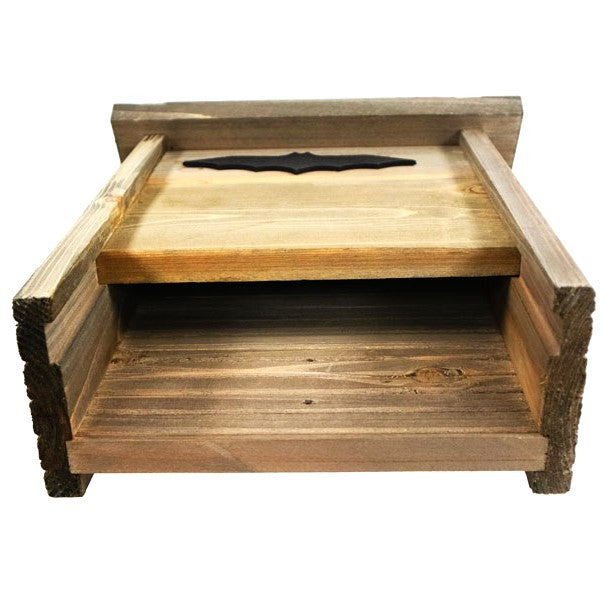 a bottom view of the bat house showing the spacious chamber