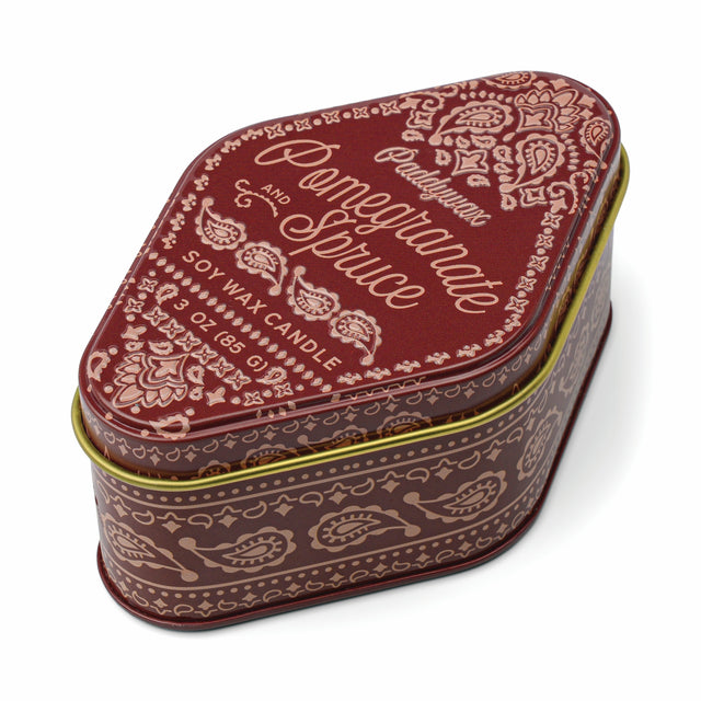 Pomegranate and Spruce Candle Tin