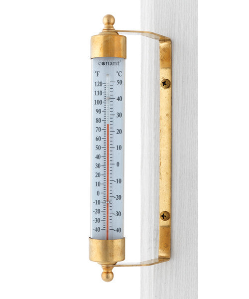 Indoor/Outdoor 7" Thermometer - Living Finish Brass